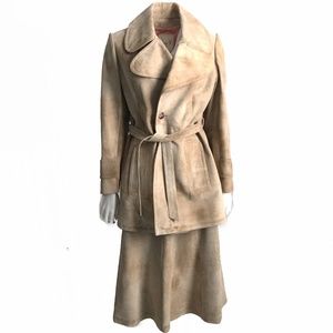 Vintage Suede Jacket & Skirt Set 2pc Lony G Gropper Canada Size L